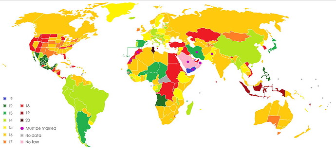 The age of consent around the world